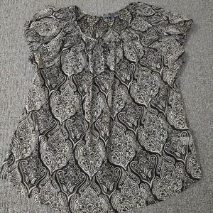 Apt‎ 9 Womens L Paisley Chiffon Overlay Top Attached Cami Blouse